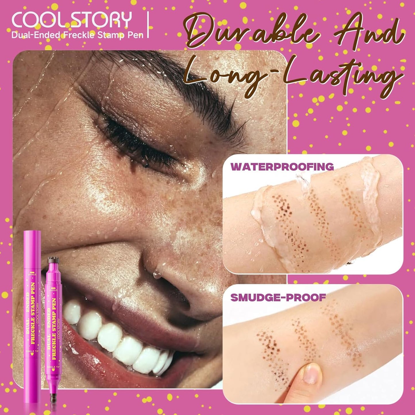 Faux Freckle Stamp Pen - Dual-Ended Stamp & Fine Tip For Natural Sun-Kissed Freckles