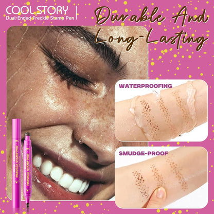Faux Freckle Stamp Pen - Dual-Ended Stamp & Fine Tip For Natural Sun-Kissed Freckles