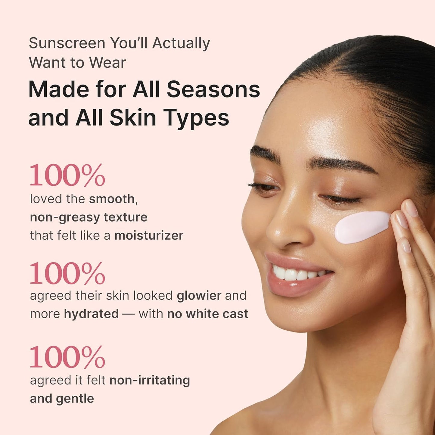 SPF 50 Sunscreen - No White Cast Glow Formula For Lightweight Daily UV Protection
