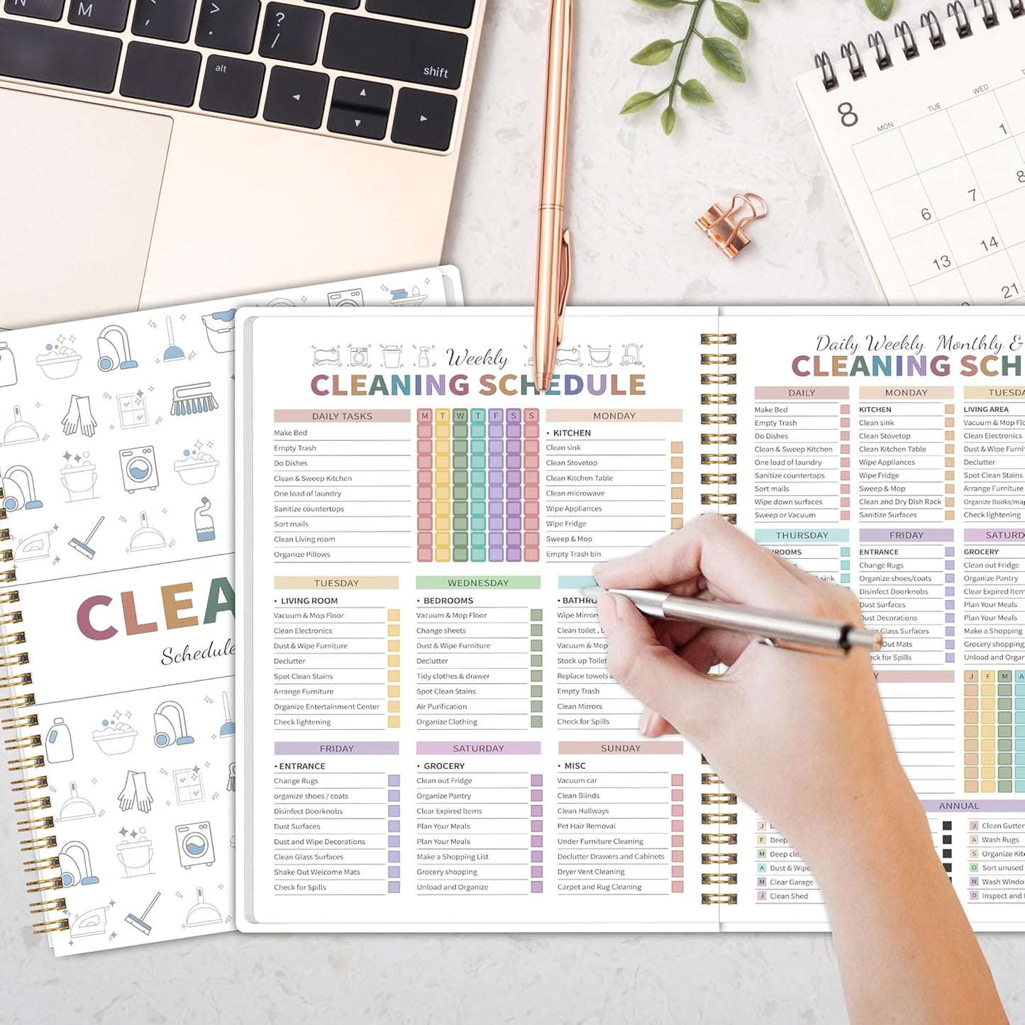 Never Forget a Cleaning Task Again With This Cleaning Schedule & Checklist Planner
