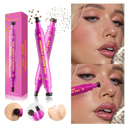Faux Freckle Stamp Pen - Dual-Ended Stamp & Fine Tip For Natural Sun-Kissed Freckles